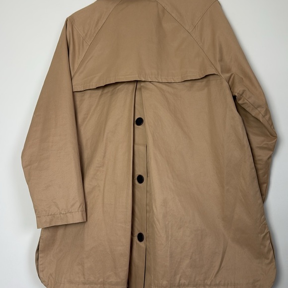 ZARA Basic Camel Color Trench Coat with Buttons down the Back Size Small - Picture 9 of 9